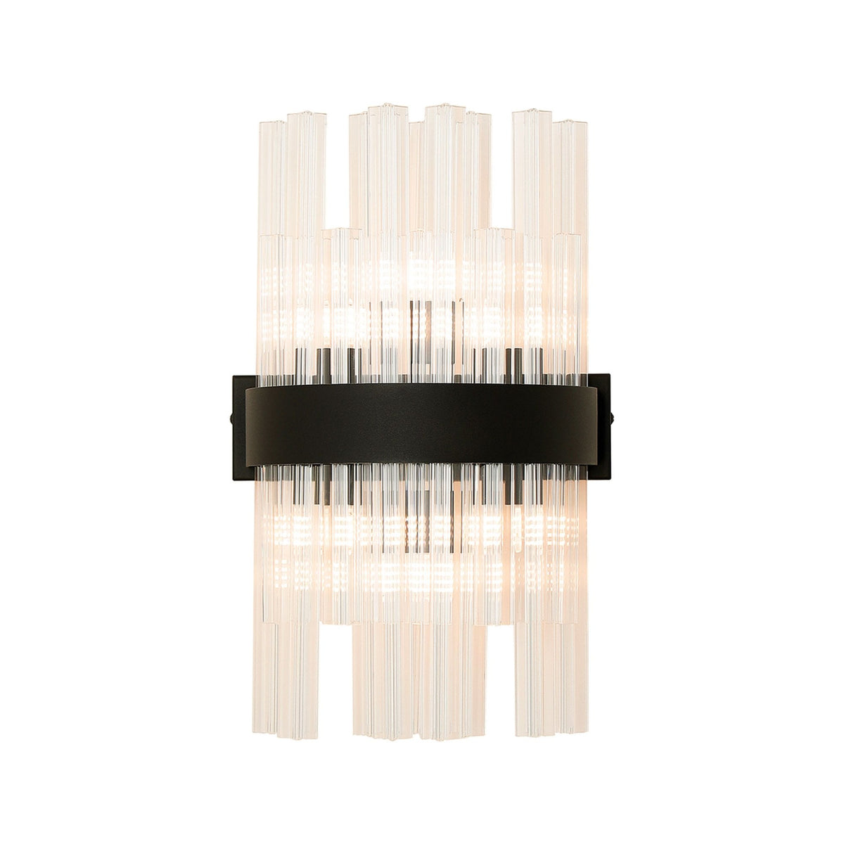Kelly 400mm Wall Light in Satin Black & Clear Glass