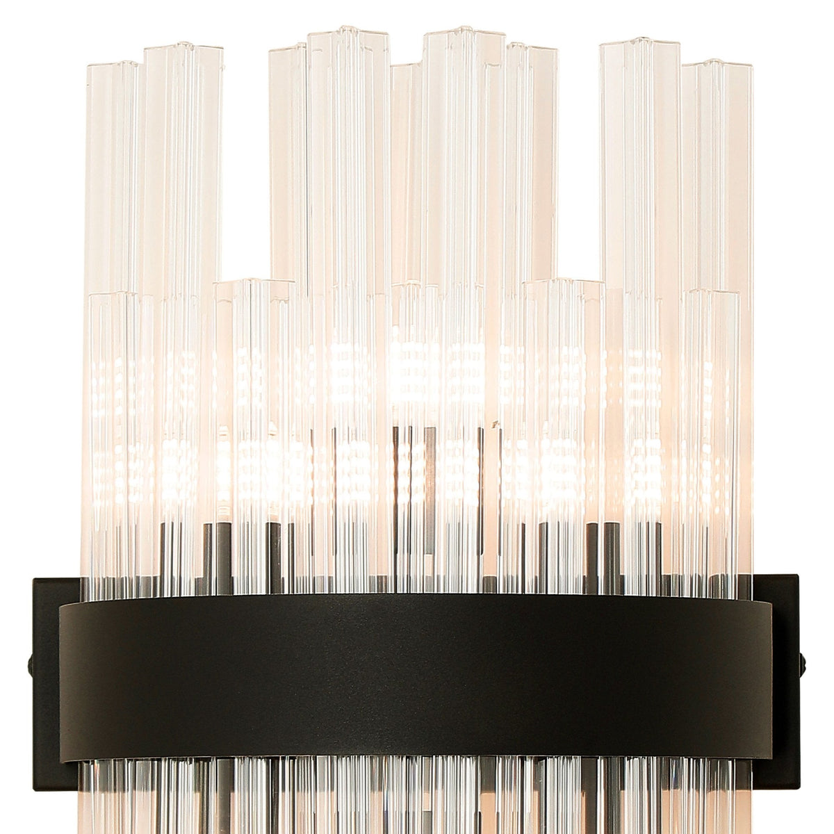 Kelly 400mm Wall Light in Satin Black & Clear Glass