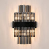 Kelly 400mm Wall Light in Satin Black & Smoke Glass