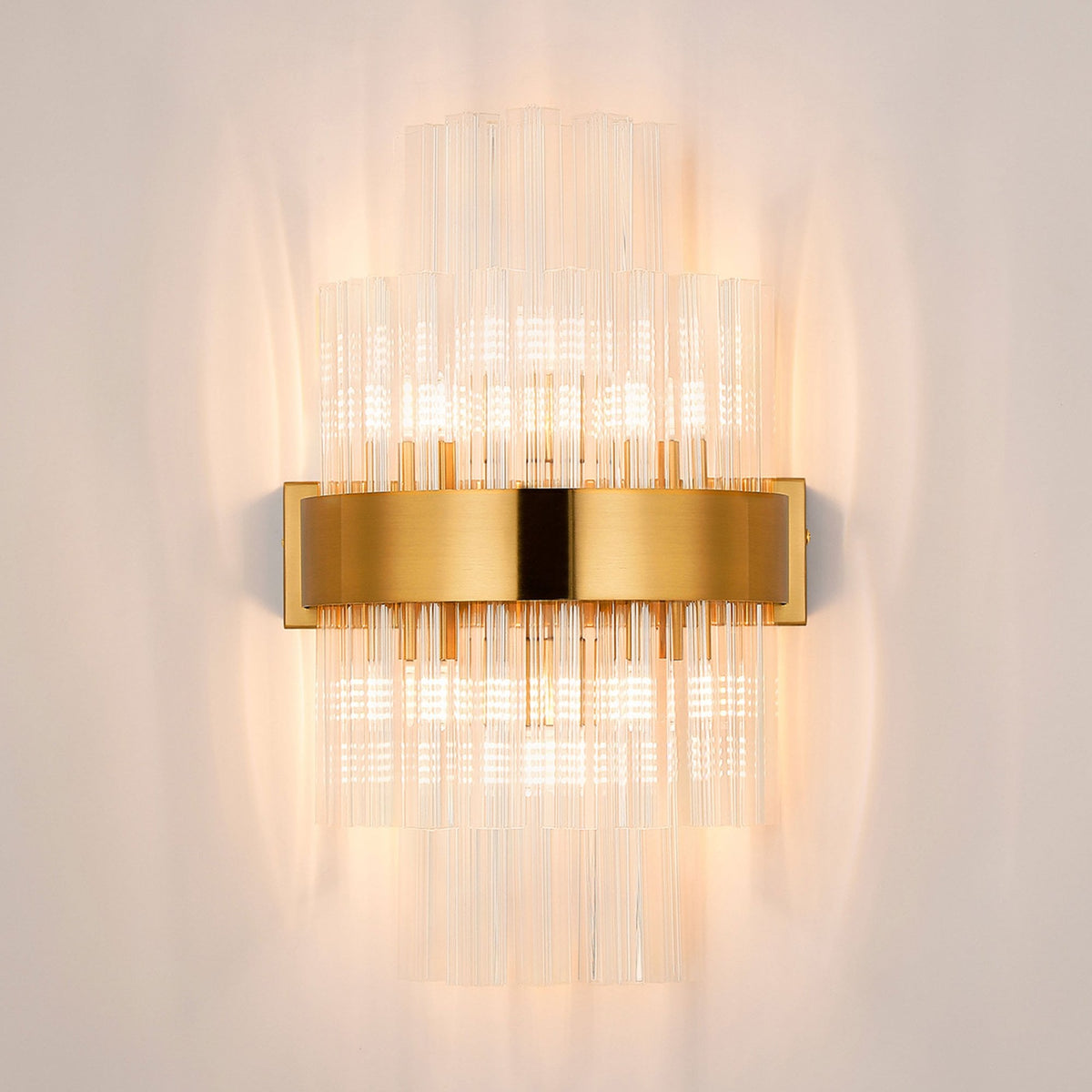 Kelly 400mm Wall Light in Brass & Clear Glass