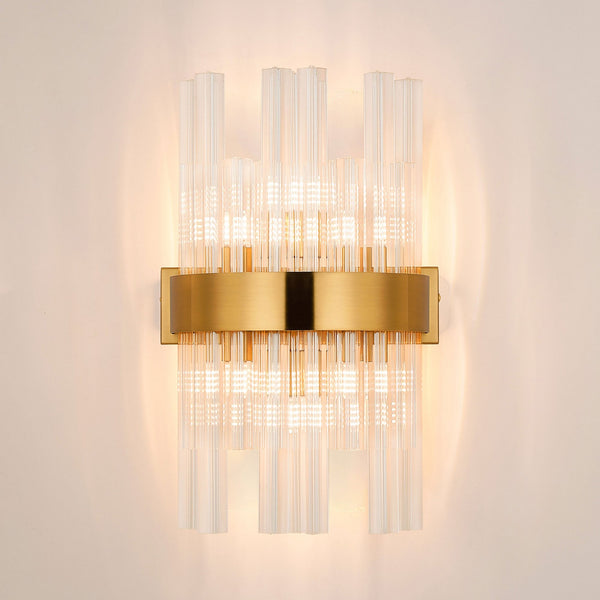 Kelly 400mm Wall Light in Brass & Clear Glass