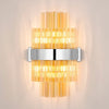 Kelly 400mm Wall Light in Polished Nickel & Amber Glass