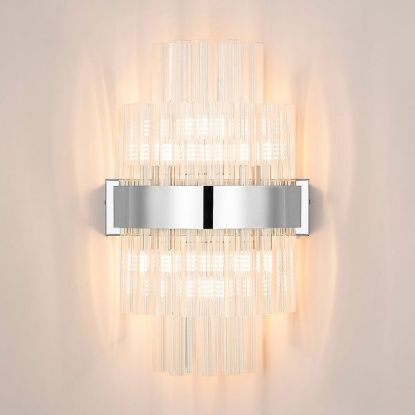 Kelly 400mm Wall Light in Polished Nickel & Clear Glass