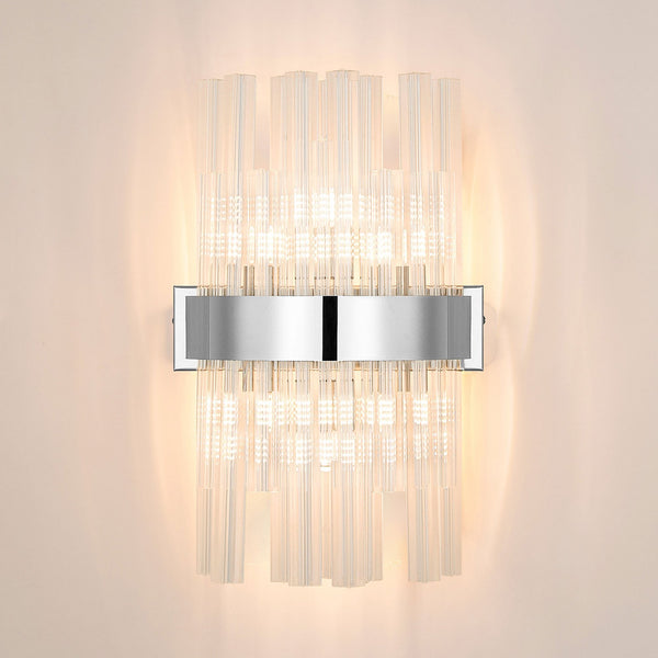 Kelly 400mm Wall Light in Polished Nickel & Clear Glass
