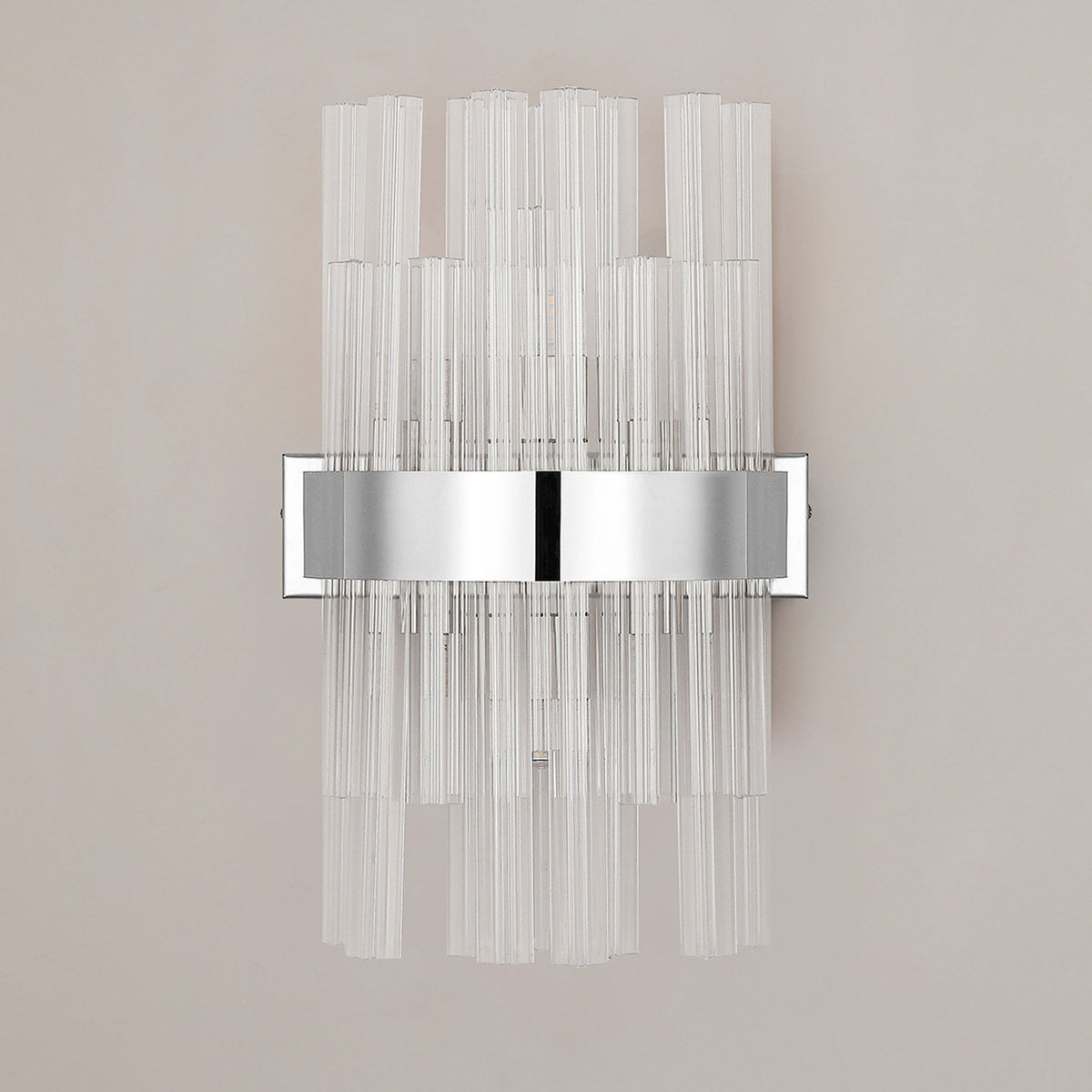 Kelly 400mm Wall Light in Polished Nickel & Clear Glass