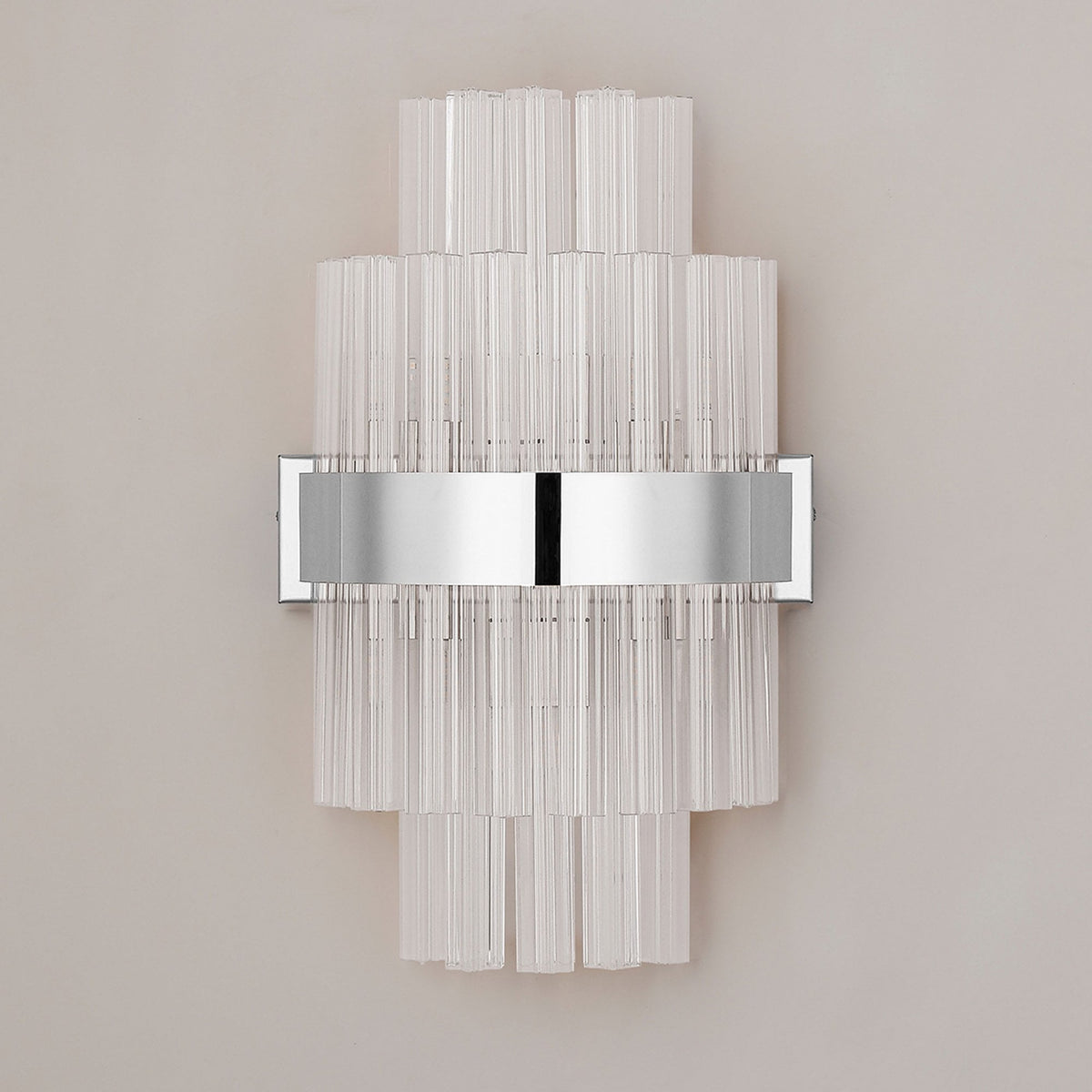 Kelly 400mm Wall Light in Polished Nickel & Clear Glass