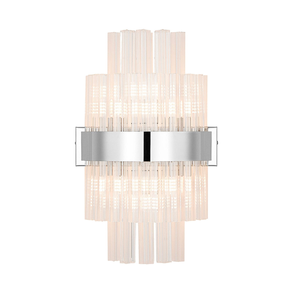 Kelly 400mm Wall Light in Polished Nickel & Clear Glass