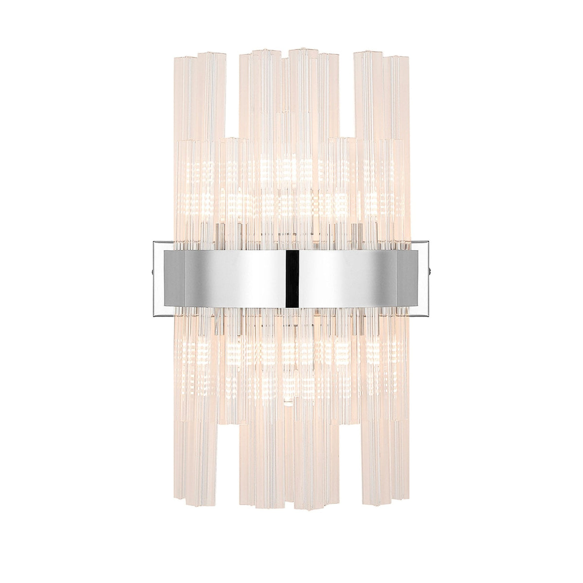 Kelly 400mm Wall Light in Polished Nickel & Clear Glass