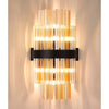 Kelly 500mm Wall Light in Satin Black & Amber Glass