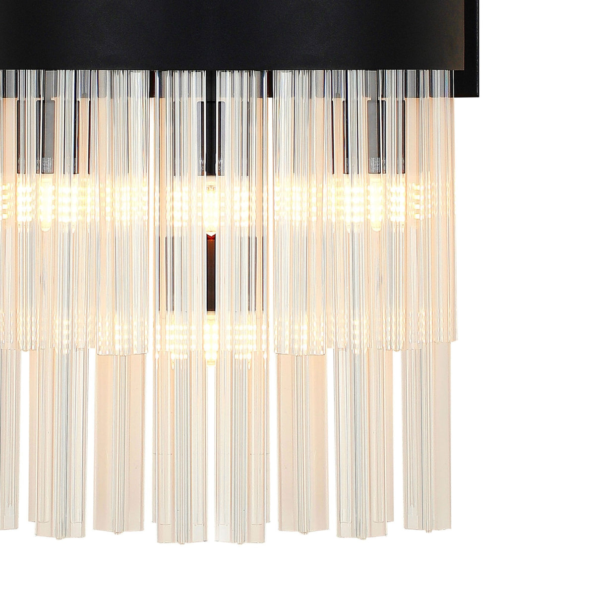 Kelly 500mm Wall Light in Satin Black & Clear Glass