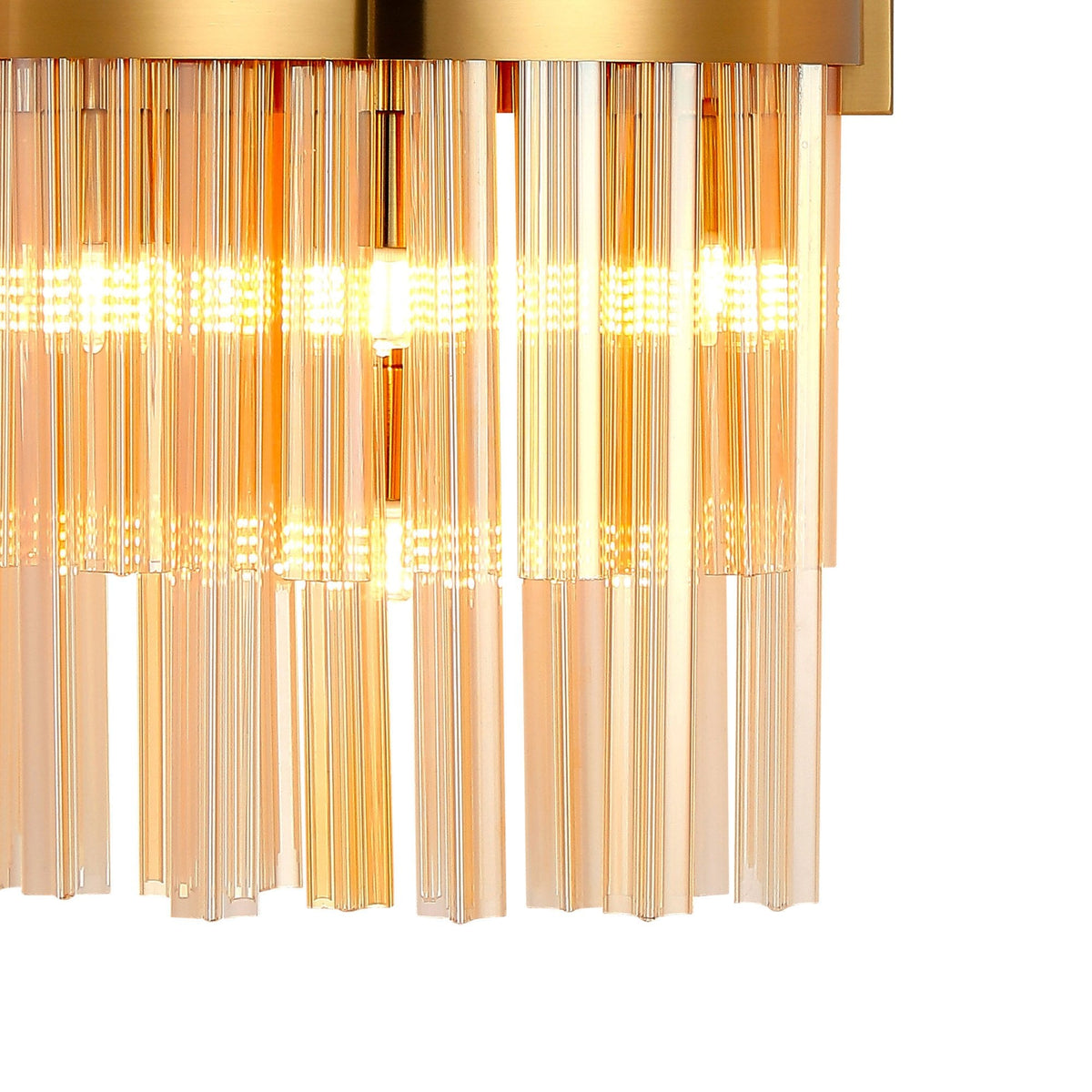 Kelly 500mm Wall Light in Brass & Amber Glass