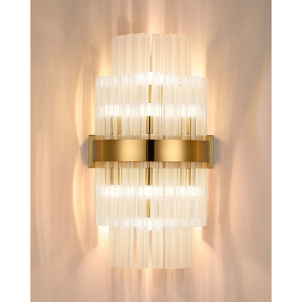 Kelly 500mm Wall Light in Brass & Clear Glass