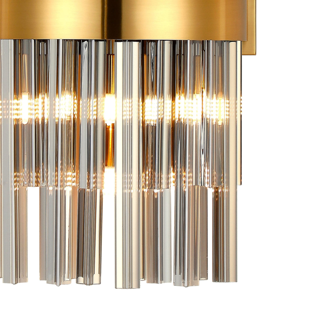Kelly 500mm Wall Light in Brass & Smoke Glass