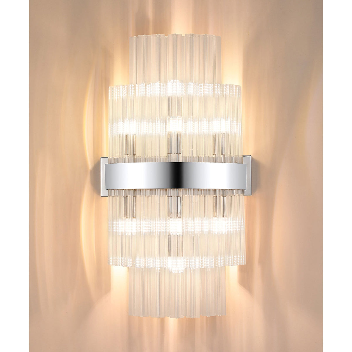 Kelly 500mm Wall Light in Polished Nickel & Clear Glass