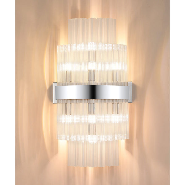 Kelly 500mm Wall Light in Polished Nickel & Clear Glass