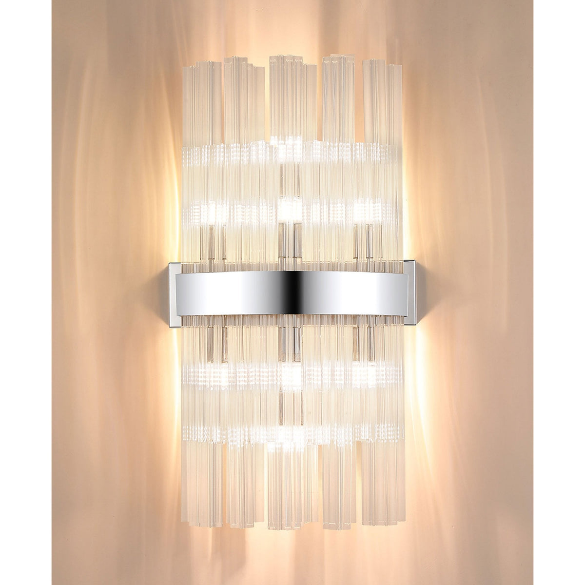 Kelly 500mm Wall Light in Polished Nickel & Clear Glass