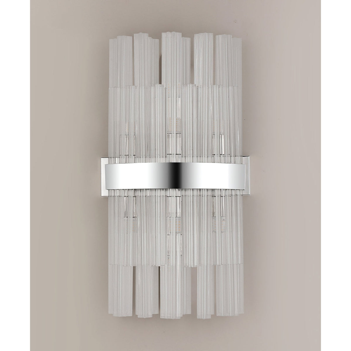 Kelly 500mm Wall Light in Polished Nickel & Clear Glass