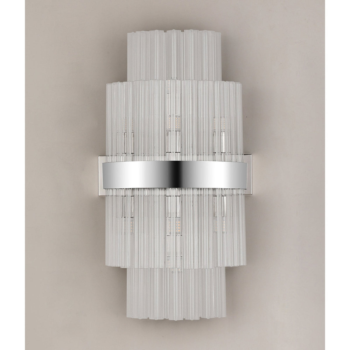Kelly 500mm Wall Light in Polished Nickel & Clear Glass