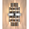 Kelly 500mm Wall Light in Polished Nickel & Smoke Glass