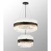 Kelly Two Tier Pendant 40cm & 60cm Tiers in Satin Black & Clear Glass