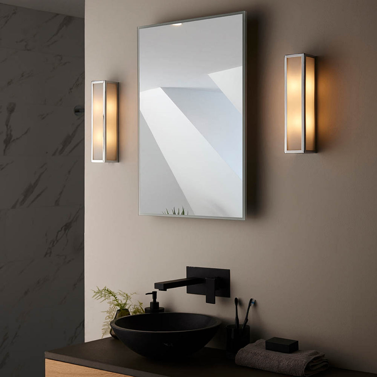 Newham Two Light Bathroom Wall Light in Chrome