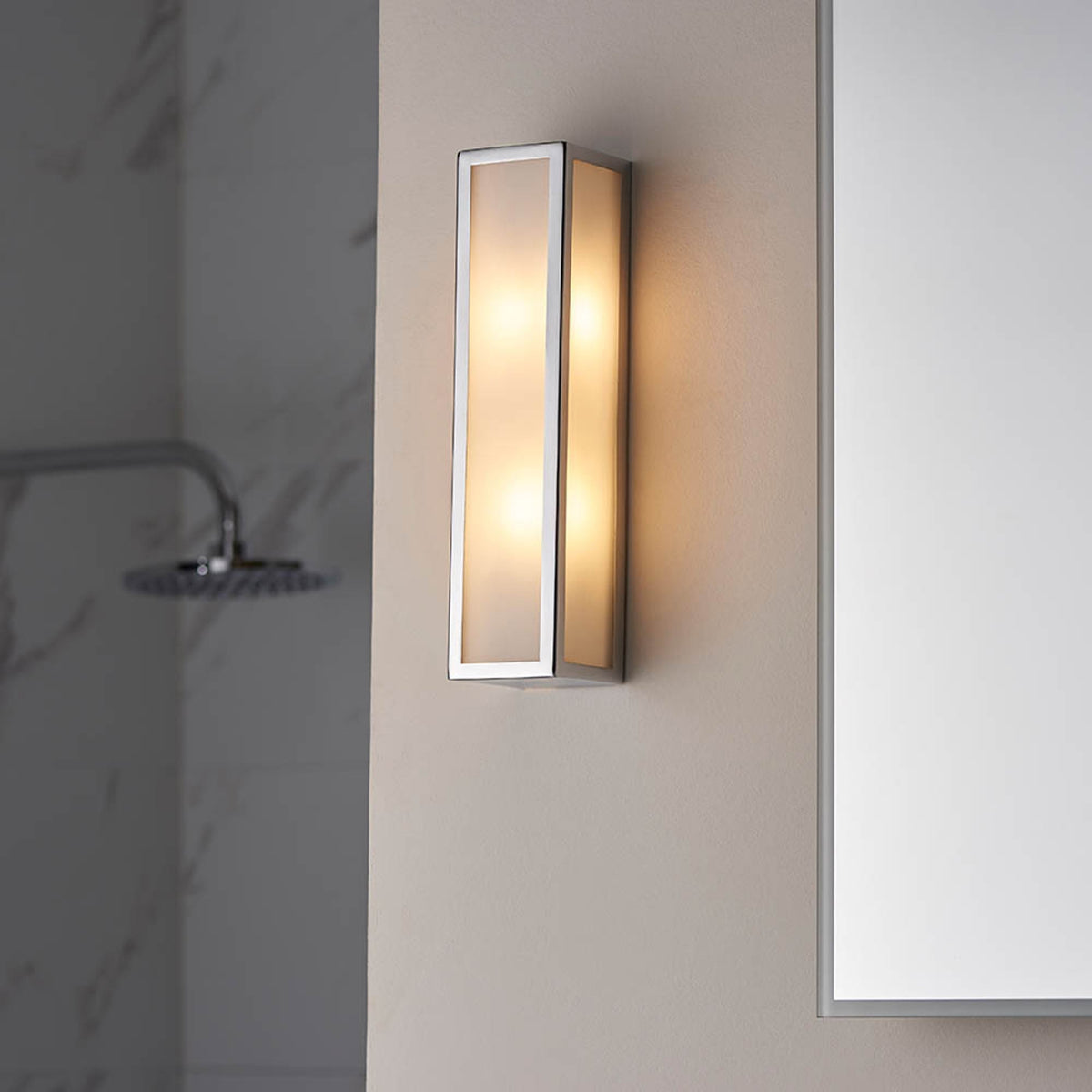 Newham Two Light Bathroom Wall Light in Chrome