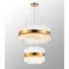 Kelly Two Tier Pendant 40cm & 60cm Tiers in Brass & Clear Glass