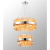 Kelly Two Tier Pendant 40cm & 60cm Tiers in Polished Nickel & Amber Glass