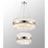Kelly Two Tier Pendant 40cm & 60cm Tiers in Polished Nickel & Clear Glass