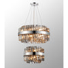 Kelly Two Tier Pendant 40cm & 60cm Tiers in Polished Nickel & Smoke Glass
