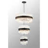Kelly Three Tier Pendant 25cm, 40cm & 60cm Tiers in Satin Black & Clear Glass