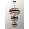 Kelly Three Tier Pendant 25cm, 40cm & 60cm Tiers in Satin Black & Smoke Glass