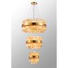Kelly Three Tier Pendant 25cm, 40cm & 60cm Tiers in Brass & Amber Glass