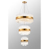 Kelly Three Tier Pendant 25cm, 40cm & 60cm Tiers in Brass & Clear Glass