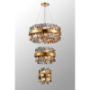 Kelly Three Tier Pendant 25cm, 40cm & 60cm Tiers in Brass & Smoke Glass