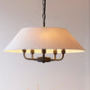 Lille Five Light Pendant in Matt Black with Tapered Natural Linen Shade