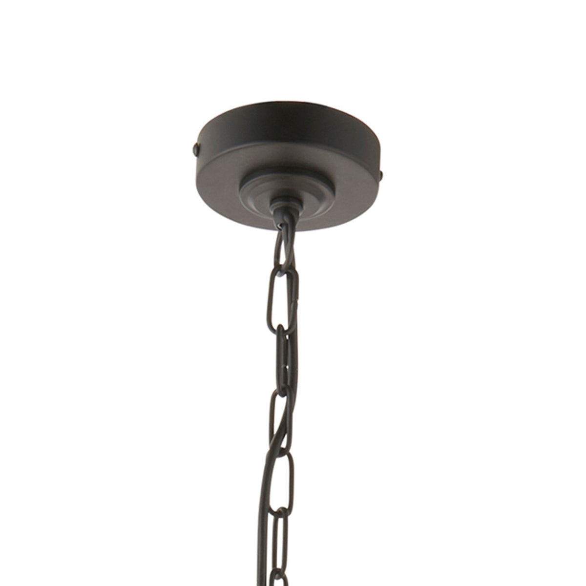 Lille Five Light Pendant in Matt Black with Tapered Natural Linen Shade