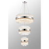 Kelly Three Tier Pendant 25cm, 40cm & 60cm Tiers in Polished Nickel & Clear Glass