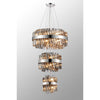 Kelly Three Tier Pendant 25cm, 40cm & 60cm Tiers in Polished Nickel & Smoke Glass