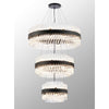 Kelly Three Tier Pendant 40cm, 60cm & 80cm Tiers in Satin Black & Clear Glass