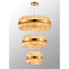 Kelly Three Tier Pendant 40cm, 60cm & 80cm Tiers in Brass & Amber Glass