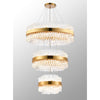 Kelly Three Tier Pendant 40cm, 60cm & 80cm Tiers in Brass & Clear Glass