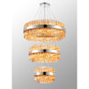 Kelly Three Tier Pendant 40cm, 60cm & 80cm Tiers in Polished Nickel & Amber Glass