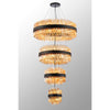 Kelly Four Tier Pendant 25cm, 40cm, 60cm & 80cm Tiers in Satin Black & Amber Glass
