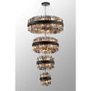 Kelly Four Tier Pendant 25cm, 40cm, 60cm & 80cm Tiers in Satin Black & Smoke Glass