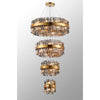 Kelly Four Tier Pendant 25cm, 40cm, 60cm & 80cm Tiers in Brass & Smoke Glass