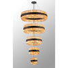 Kelly Five Tier Pendant 25cm, 40cm, 60cm, 80cm & 1m Tiers in Satin Black & Amber Glass