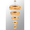 Kelly Five Tier Pendant 25cm, 40cm, 60cm, 80cm & 1m Tiers in Brass & Amber Glass