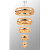 Kelly Five Tier Pendant 25cm, 40cm, 60cm, 80cm & 1m Tiers in Polished Nickel & Amber Glass