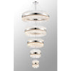 Kelly Five Tier Pendant 25cm, 40cm, 60cm, 80cm & 1m Tiers in Polished Nickel & Clear Glass